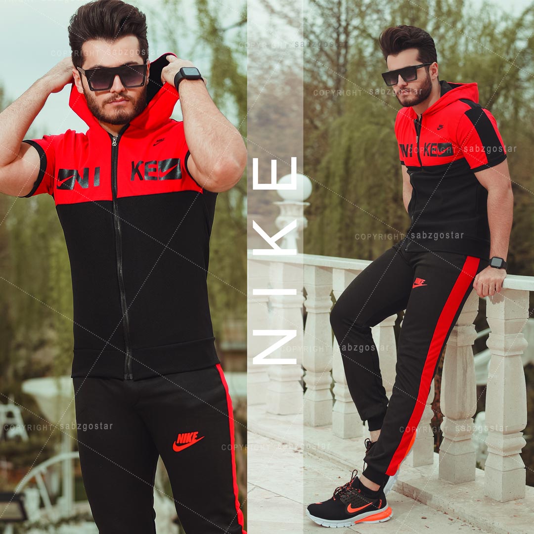 حراج ست تیشرت و شلوار زیپ دار مردانه Nike مدلHero(قرمز)