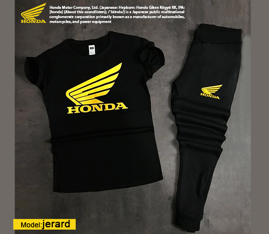 ست  تیشرت و شلوار مردانه Honda مدل Jerard (زرد)
