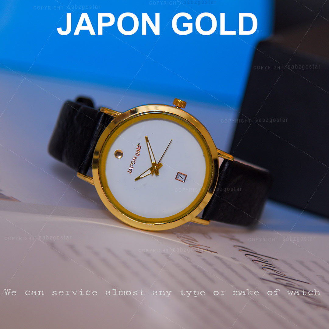 عكس محصول ساعت مچي مدلJAPON gold( صفحه سفيد)