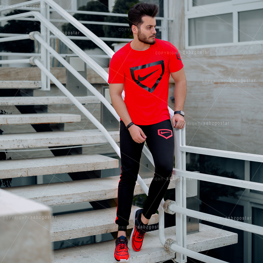 عکس محصول ست تیشرت و شلوار Nike مدل Hunter(قرمز)