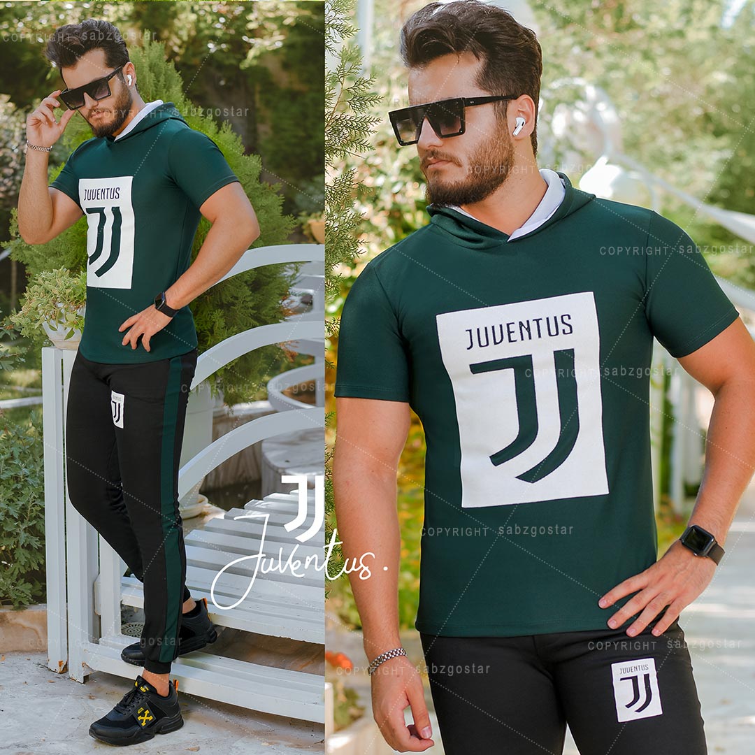 عکس محصول ست تیشرت کلاه دار و شلوار Juventus مدل Vargas (سبز)