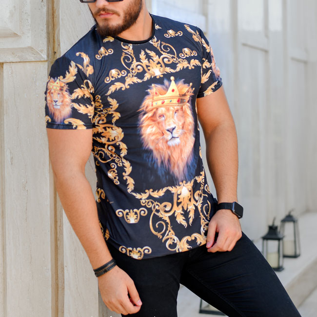 تیشرت مردانه مدل King Lion