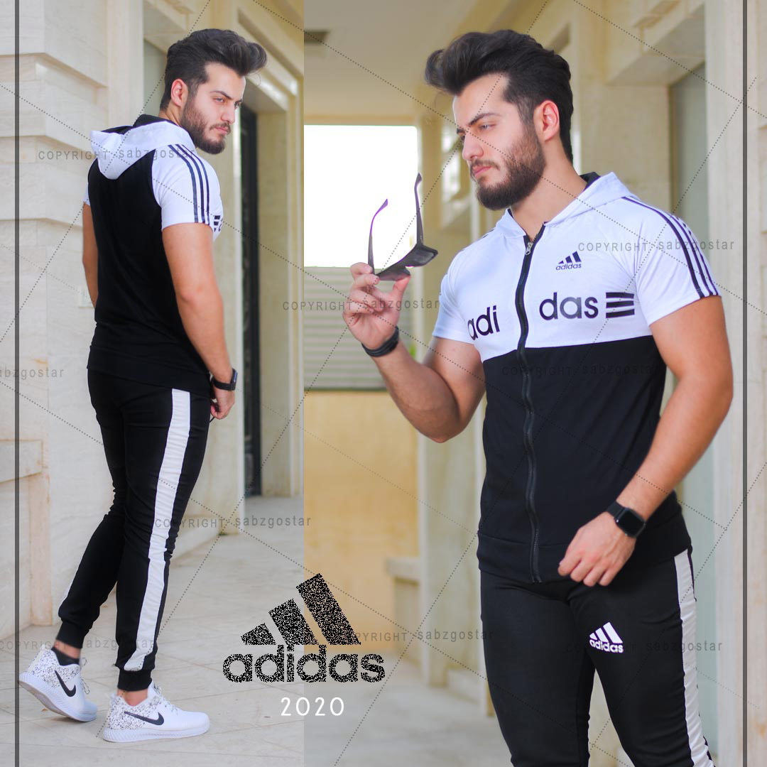 عکس محصول ست تیشرت و شلوار زیپ دار Adidas مدل Kaliz (سفید)