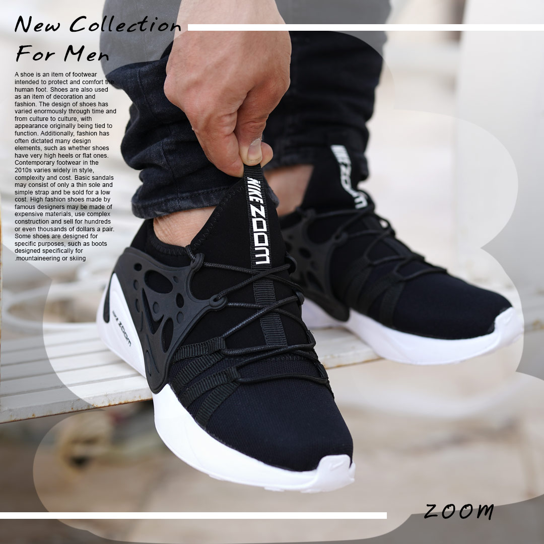 عکس محصول کفش مردانه Nike مدل Poolm (مشکی سفید)