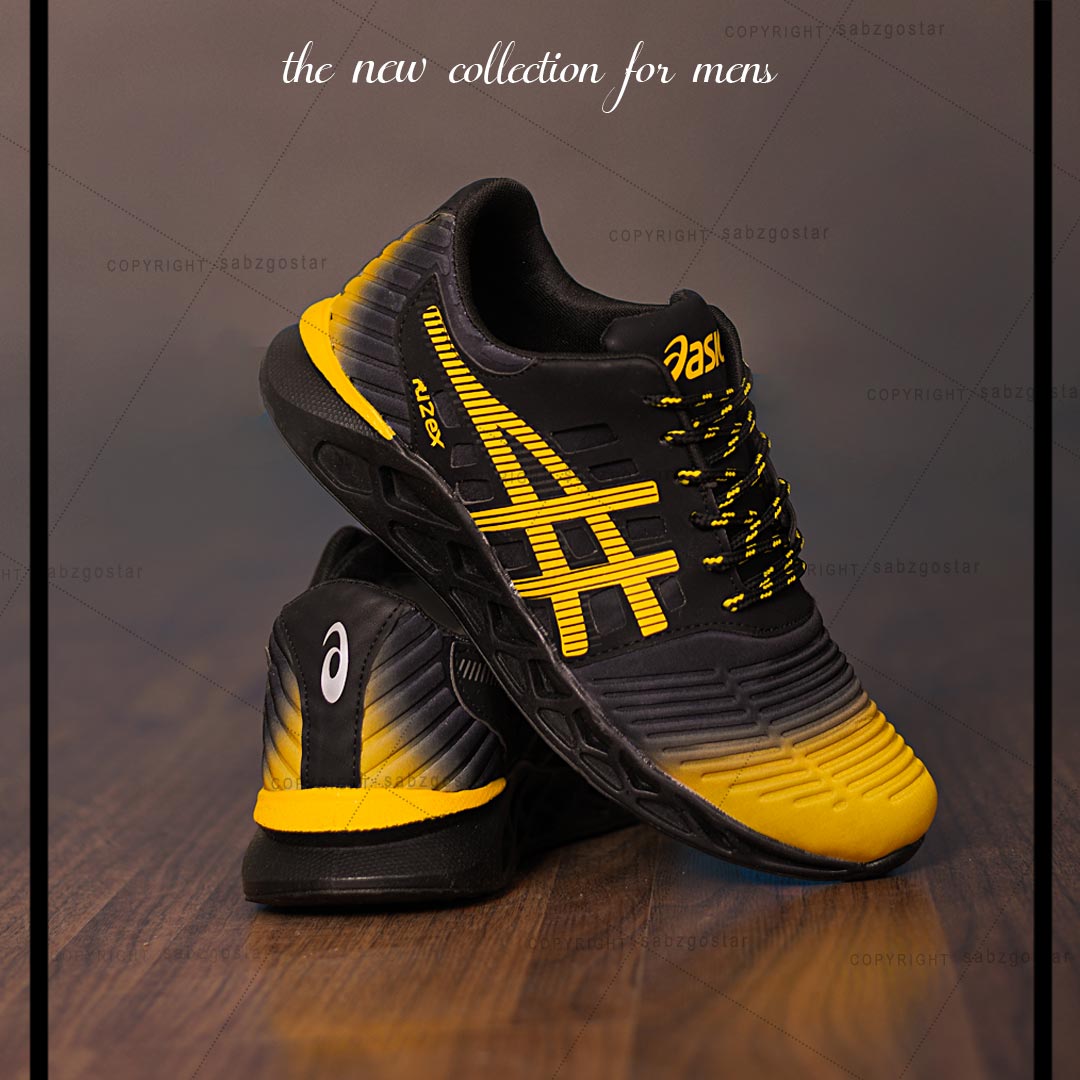 عکس محصول کفش مردانه Asics مدل Fuzex (مشکی،زرد)