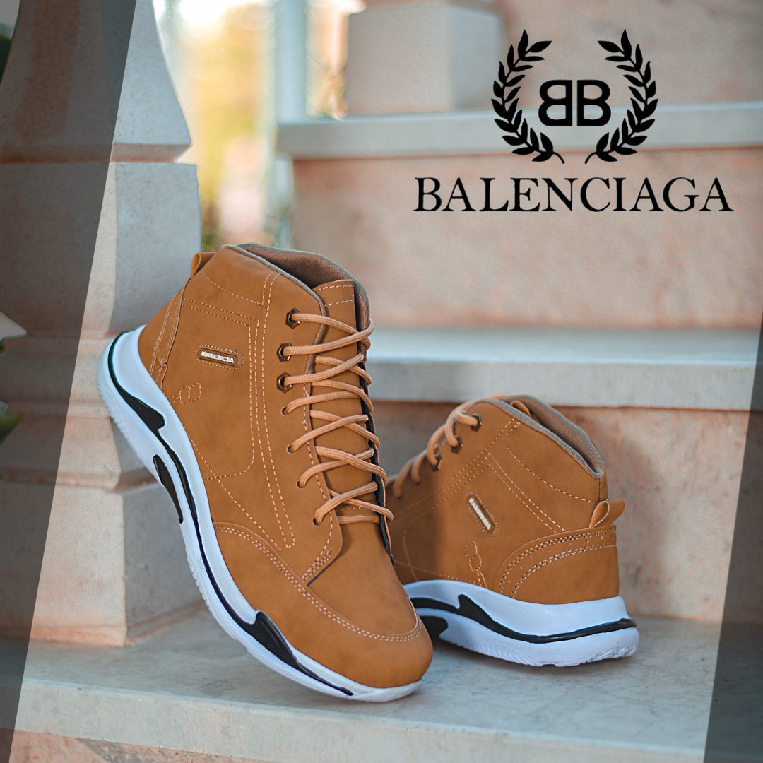 کفش ساقدار Balenciaga مدل Hoka (عسلی)