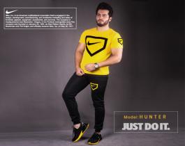 ست تیشرت و شلوار Nike مدل Hunter(زرد)