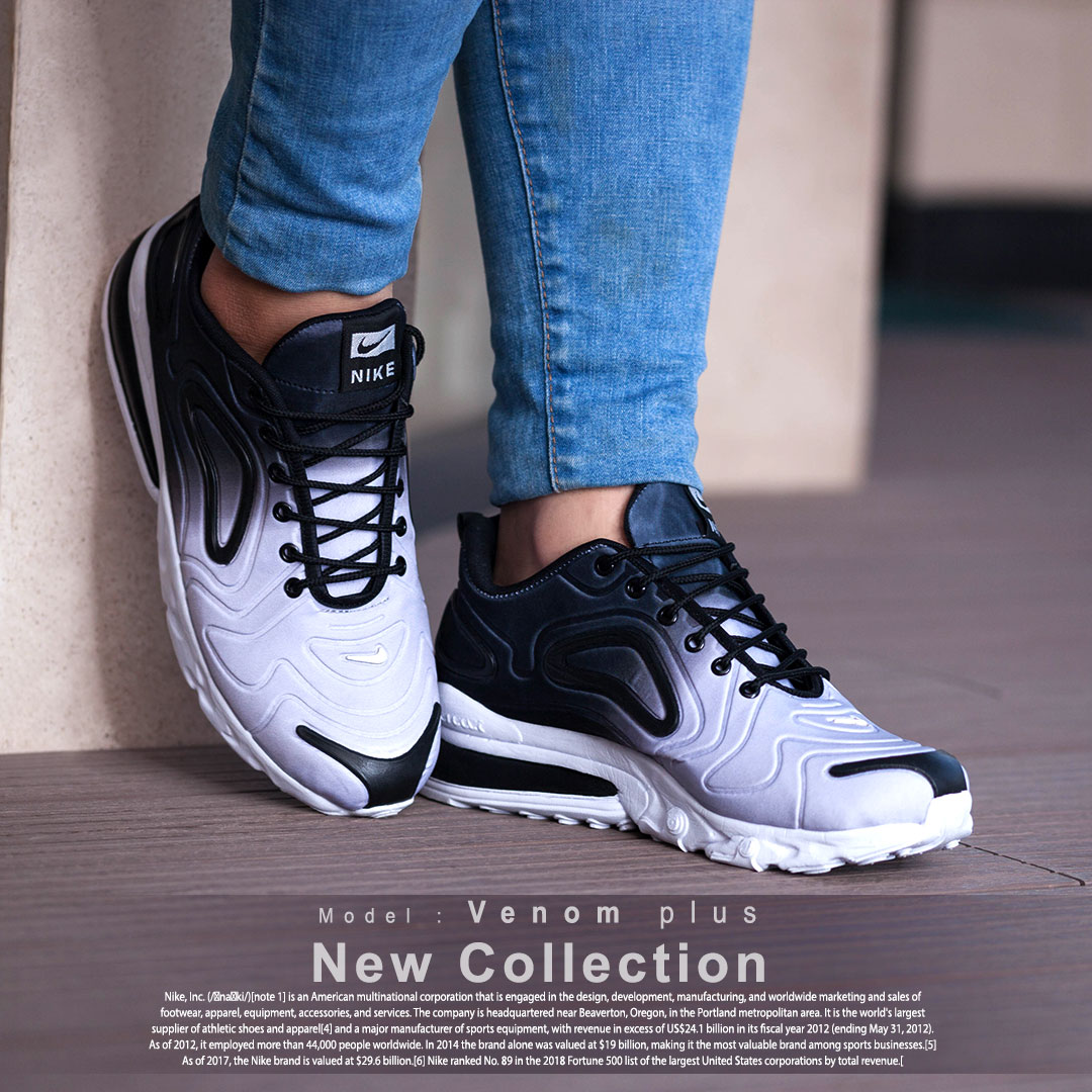 عکس محصول کفش مردانه Nike مدل  Venom plus (مشکي طوسي)