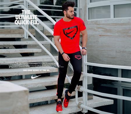 ست تیشرت و شلوار Nike مدل Hunter(قرمز)