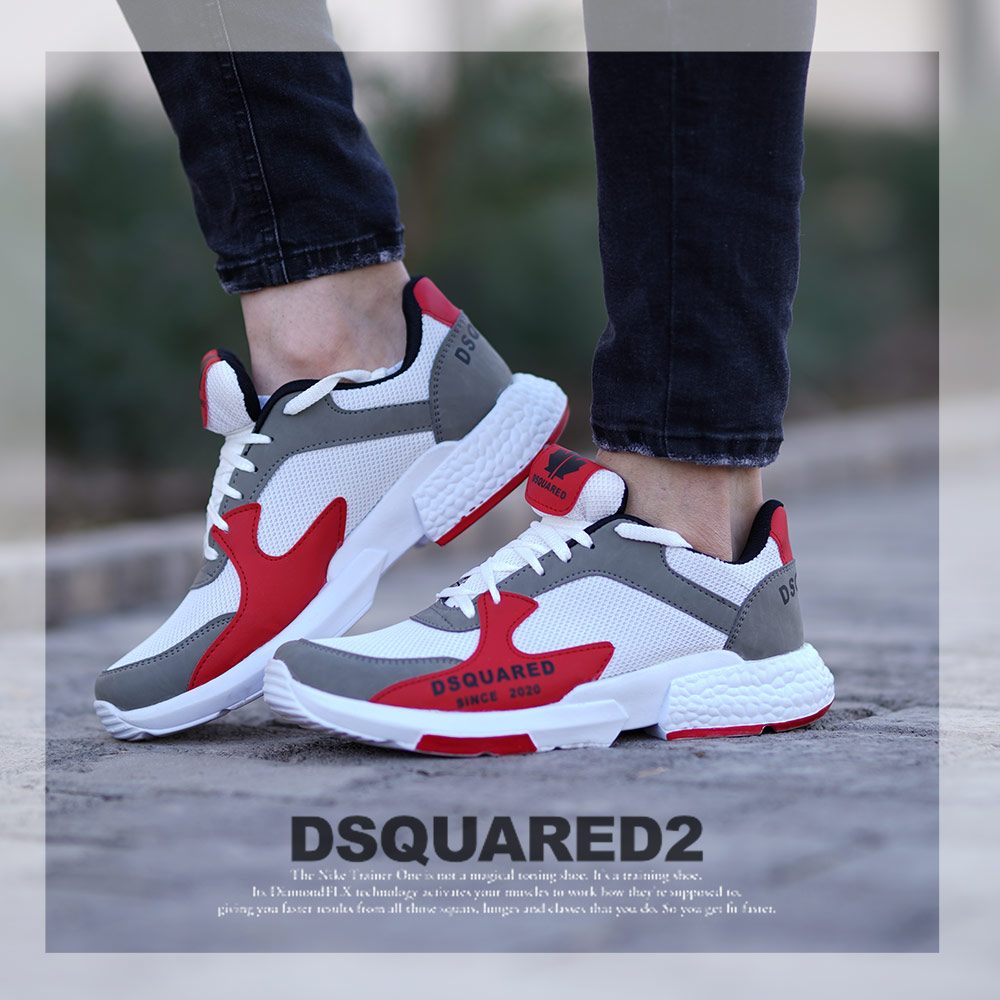کفش مردانه مدل DSQ(سفید قرمز)
