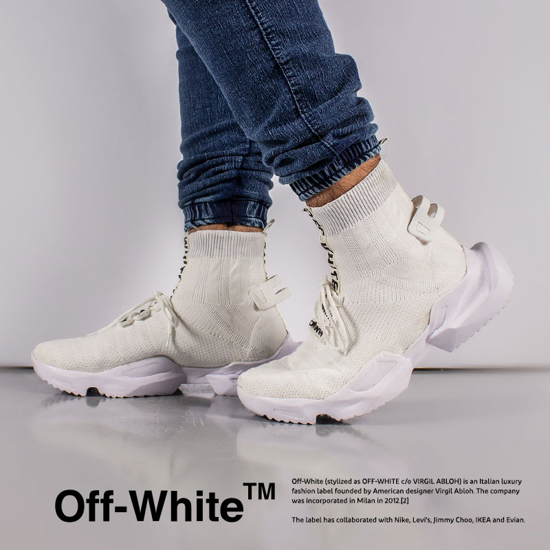 خرید پیامکی کفش ساقدار off white مدل socuring (سفید)